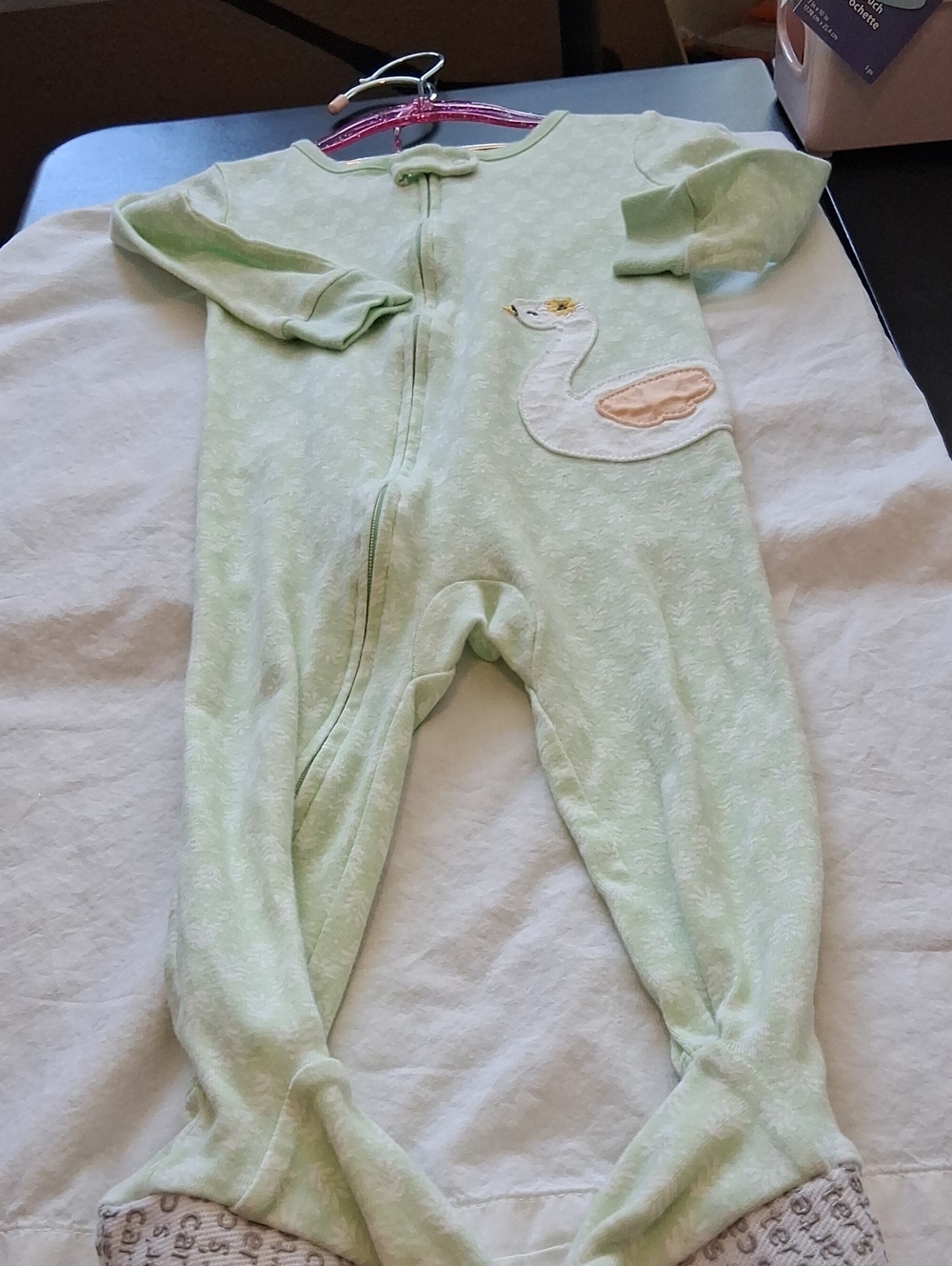 Carter's Pale Green Swan Footed Sleep Sack Pajama